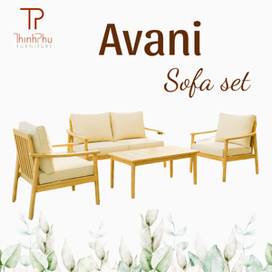THINH PHU FURNITURE TP6123 Modern AVANI Sofa <b>Set</b>(4pcs), with 10cm seat and pressured back pillows - Product Image 1