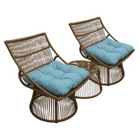 Chaise pivotante moderne en fer et rotin, très vendue, pour villa, usage extérieur et intérieur, salon, salle à manger, bureau à domicile