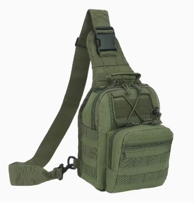 Sac à bandoulière tactique vert en nylon, multi-poches, système MOLLE, sac à dos utilitaire unisexe pour l'extérieur, étanche, pour le voyage, le sport, le rangement des équipements - Product Image 4