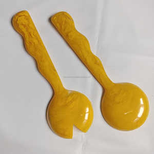 Serveur de salade en résine de conception moderne Ensemble de moutarde Outil de cuisine raisonnable Outils manuels de salade en résine Couverts au design moderne Ensembles de salade - Product Image 3