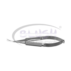 Curved Eye Microsurgery Scissors Round Grip Conjunctival Scissors Curved, Round Handle, Stainless Steel By <b>Blush</b> Surgical - Product Image 3