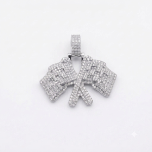 Pendentifs personnalisés géométriques plaqués or en argent sterling 925 avec moissanite, tendance, unisexe, de luxe, style hip-hop, pour rappeurs et soirées - Product Image 3