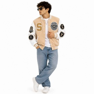 <b>Men</b> Vintage Unisex Wool Body Bomber <b>Jacket</b> OEM Custom Logo Letterman Varsity <b>Jacket</b> Chenille Patch Baseball Varsity <b>Jacket</b> - Product Image 6