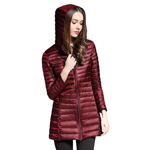 Doudoune longue d'hiver ultra légère et chaude pour femme, manteau décontracté, doudoune matelassée grande taille à capuche pour femme - Product Image 3
