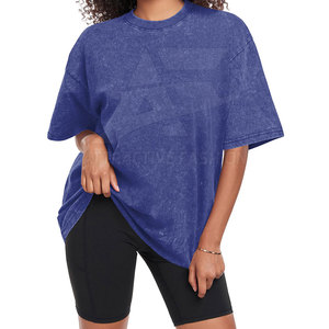 Camiseta de Mujer de Alta Calidad con Lavado Ácido, Corte Holgado, Transpirable, de Algodón, para Uso Diario, Elegante - Product Image 2