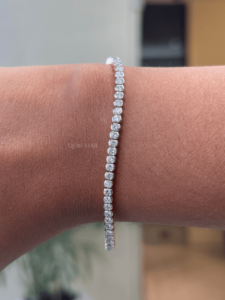 Luxury 18 KT Gold 6.5 Inches 9.169 Carat Round Lab Grown Diamond Tennis Bracelet Bezel Set Sophisticated Daily Wear Jewelry <b>Gift</b> - Product Image 1