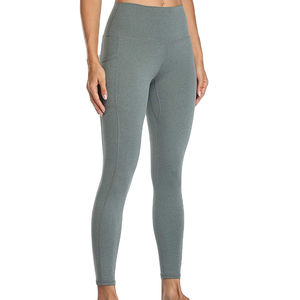 Leggings de sport pour femmes, respirants, taille mi-haute, coupe ajustée, couleur personnalisable, extensibles, antibactériens, résistants aux déchirures, 100% coton, pour yoga - Product Image 3