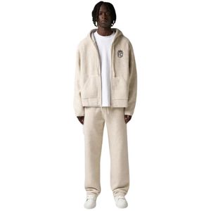 Sudadera con Capucha Beige de Punto con Cierre y Emblema, Sudadera Cómoda y Elegante para Hombre y Mujer, Perfecta para Uso Casual y Diario - Product Image 6