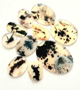 Cabochons d'agate Scénique, pierres précieuses en vrac, 10 pièces, formes et tailles variées, pierre naturelle pour la fabrication de bijoux, grossiste, revendeur, détaillant - Product Image 1