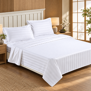 Ensemble de literie d'hôtel 4 pièces : 2 taies d'oreiller, housse de couette, drap-housse, 400TC, doux, respirant, ensemble de luxe pour hôtel - Product Image 3