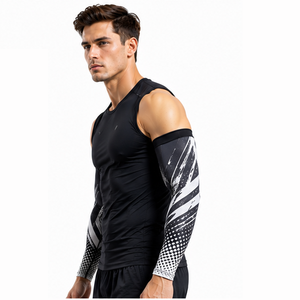 Mangas de compresión deportivas para hombre, personalizadas, para fitness, entrenamiento, running, ciclismo, transpirables, elásticas, de soporte y protección. - Product Image 3