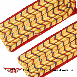 KEW - Epaulettes de Uniforme Alemán, Cordones de Hilo Dorado, Reverso Rojo, Estilo Vintage Ecológico, Color y Talla Personalizables - Product Image 3