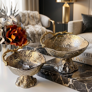 Premium Aluminum Tiered Metal <b>Tree</b> Stand Napkin Holder & Nut Bowl Set Textured Gold Branch Serving Set Home Hotel <b>Tabletop</b> Decor - Product Image 4