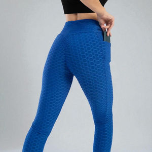 Leggings de yoga et de sport pour femmes, taille haute, coupe ajustée, en coton/bambou, respirants, sans coutures, imprimé léopard, avec poches, pour la gym et la course à pied, grandes tailles - Product Image 6