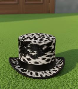 Chapeau Western en cuir de vachette noir fait main, élégant, nouveau, à prix réduit, idéal pour les festivals en plein air - Product Image 4