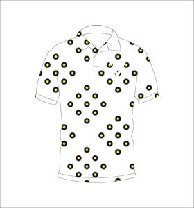 Custom <b>White</b> <b>Polo</b> Shirt Men Yellow Dot Print Casual Short Sleeve Breathable Summer Golf <b>Polo</b> Shirt - Product Image 4