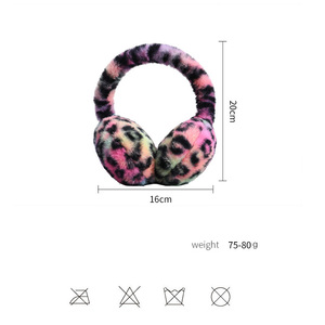 Leopard Print Plush Ear Muffs Warm Fuzzy <b>Earmuffs</b> for <b>Women</b> Girls Winter Outdoor - Product Image 3