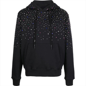 เสื้อฮู้ดดี้ผู้ชายผ้าฝ้าย 100% พร้อมดีไซน์สั่งทำพิเศษและประดับด้วยคริสตัล สำหรับฤดูหนาว ระบายอากาศได้ดี เหมาะสำหรับสวมใส่สไตล์สตรีทแวร์ - Product Image 1
