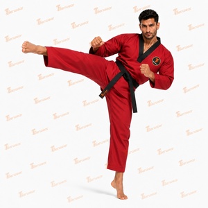 Uniforme Profesional de Taekwondo Dobok, Traje de Entrenamiento Ligero y Transpirable, Tela Resistente, Chaqueta con Cuello en V, Conjunto de Pantalones, Personalizado OEM - Product Image 3