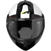Casco de Motocicleta Abatible RV6 VANTAGE Blanco/Rojo Brillante, Nuevo, de ABS