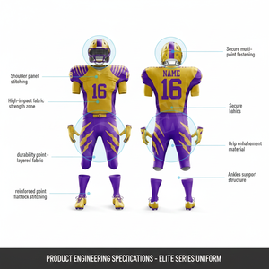 Ensemble de tenue de football américain pour jeunes et adultes, vêtements de sport personnalisés pour équipe, vente en gros, maillots et pantalons respirants en polyester - Product Image 2