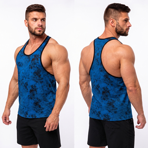 Wholesale <b>Men</b> Printed Tank Top 100% Cotton Polyester Breathable <b>Singlet</b> <b>Men</b> Gym Wear Racerback Top <b>Men</b> Workout Wear Vest Top - Product Image 4