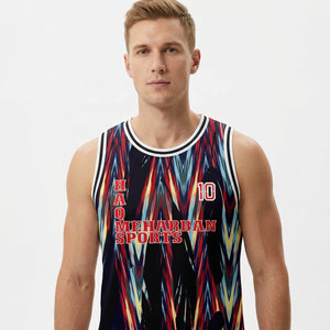 Camiseta de Baloncesto Deportiva para Hombre Marca Meharrban, Sin Mangas, Sublimada, Impresa, Absorbente de Humedad, Ajuste Atlético, para Todas las Temporadas, 100% Poliéster - Product Image 2