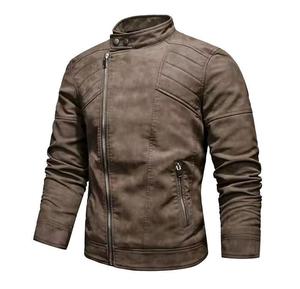 Chaqueta de cuero para hombre al por mayor, con forro de lana, imitación de cuero PU - Product Image 1