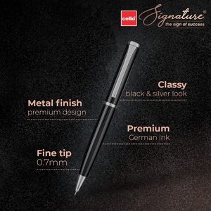 Stylo Métallique Premium pour l'École, le Bureau et les Entreprises - Stylo Bille en Métal Cello Ethos, Pointe 0,7 mm, Mécanisme Rotatif, Logo Personnalisé, Corps de Luxe - Product Image 2