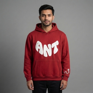 Sudadera con Capucha Personalizada con Estampado Puff, para Hombre y Mujer, Estilo Urbano, Oversize, de Felpa Gruesa, Color Negro, con Logotipo de Estrella, Unisex - Product Image 6