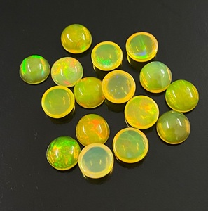 โอปอลธรรมชาติทรงกลม สีเขียวเหลือง สำหรับทำเครื่องประดับ - Product Image 3