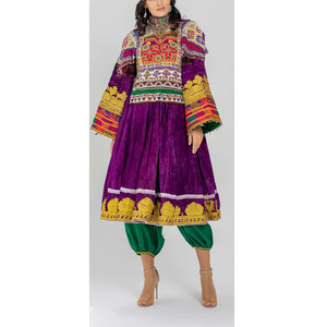 Vestido Afgano Kuchi de Última Moda, Transpirable, con Bordado, Satén, Volantes, Estampado, Modesto, Maxi, Vestidos de Noche - Product Image 1