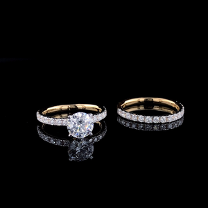 แหวนหมั้นเพชรทรงกลมเจียระไนแบบบริลเลียนท์ ทองคำขาว 14K เพชรเพาะเลี้ยงในห้องปฏิบัติการ สไตล์คลาสสิกสำหรับผู้หญิง รับรองโดย IGI ชุบโรเดียม - Product Image 4