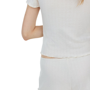 Pijamas de Mujer con Tejido Pointelle, Conjunto de Dormir de Manga Larga, Diseño Casual para Todas las Temporadas, Secado Rápido, Transpirable, Poliéster/Algodón - Product Image 2