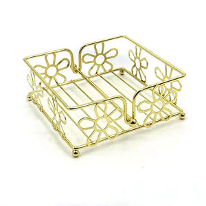 Boîte à mouchoirs porte-serviettes en gros personnalisé moderne luxe fil de métal dessus de table noël or montagne porte-serviettes - Product Image 1