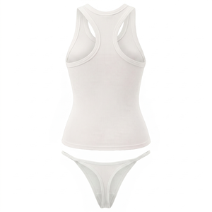 Nouveau bikini taille haute deux pièces avec boutons, style européen et américain, sexy, couleur unie, sans bretelles, 100 % polyester, logo sur le devant - Product Image 2