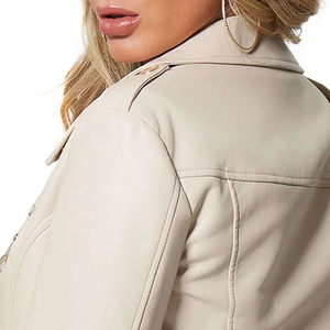 Chaqueta Corta de Cuero para Mujer, Nueva Llegada, Manga Larga, Chaqueta Corta de Cuero Vacuno para Mujer - Product Image 3