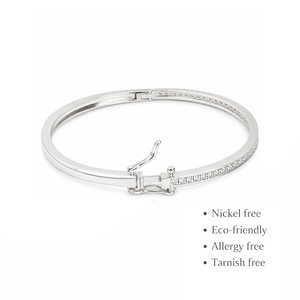 Bracelet tennis classique en argent 925 avec sertissage de diamants ronds, plaqué rhodium, bijoux pour femmes à porter au quotidien - Product Image 3
