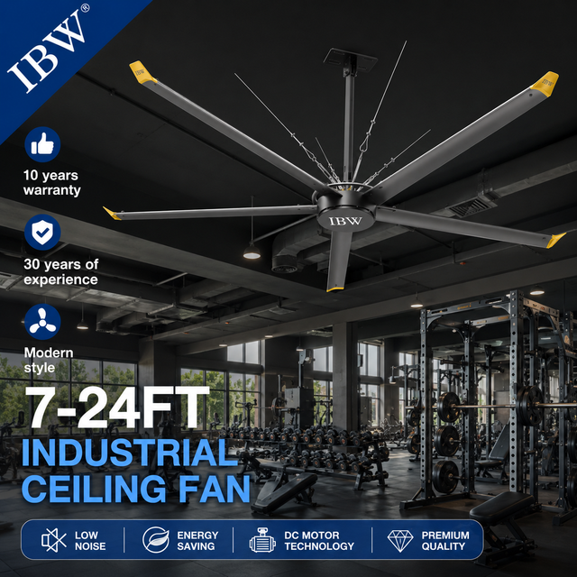 HVLS Industrial Ceiling Fan Commercial Warehouse Fan with Large Airflow and Low Noise Design