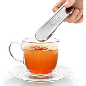 Infuseur à thé 2-en-1 avec cuillère et passoire à mailles fines en acier inoxydable 304 pour tasse individuelle de thé en vrac - Product Image 2