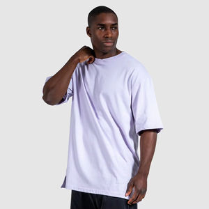T-shirts blancs unis grande taille prêts à être expédiés, en coton épais, avec logo personnalisé, t-shirt oversize vierge pour hommes - Product Image 3