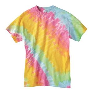 Camisetas Unisex Tie Dye Hechas a Medida, Diseño Espiral Multicolor, 100% Algodón, Estilo Deportivo, Blancas, Impresión por Sublimación Completa - Product Image 1