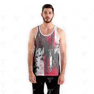 Men's Eco-Friendly Breathable Cotton Gym <b>Vest</b> Custom Logo Heat-Transfer Printed Solid Sleeveless Tank Top <b>Bodybuilding</b> - Product Image 3
