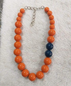 <b>Clear</b> <b>Resin</b> Craft Circular Beaded Necklace Round Statement Jewelry Fashion Accessory Artistic Design - Product Image 5