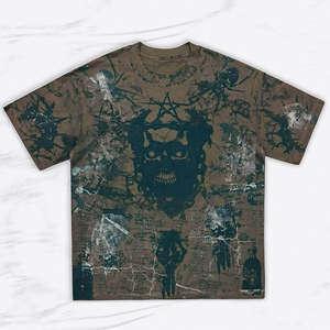 T-shirt surdimensionné pour homme personnalisé OEM, imprimé sur toute la surface, style graffiti - Product Image 4