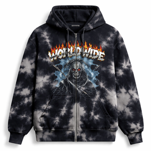 Wholesale Custom Heavyweight Winter Embroidered Spider <b>Zip</b>-<b>Up</b> Hoodie for Men-OEM Solutions Direct From Factory - Product Image 1