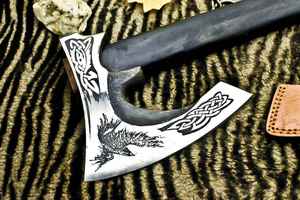 Hache de survie Viking en acier à haute teneur en carbone pour le camping en plein air, manche en bois, vente en gros, bricolage, travail du bois industriel - Product Image 6