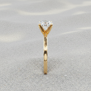 แหวนหมั้นทองคำขาว 14K ชุบทองคำชมพูแบบโซลิแทร์ |   สำหรับแหวนขอแต่งงานแบบคลาสสิกที่ได้รับการรับรองว่าให้ความสบายอย่างหรูหรา - Product Image 2