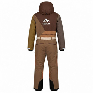 Combinaison de ski imperméable et coupe-vent à capuche avec fermeture éclair, logo personnalisé imprimé, pour homme et femme, hiver, extérieur, snowboard, montagne - Product Image 2
