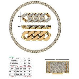 สร้อยคอแบบ Cuban Link ขนาด 10 มม. ทองคำแท้ 10K 14K ประดับเพชรทรงกลม 16.5 กะรัต เพชรเลี้ยงในห้องปฏิบัติการ สไตล์ฮิปฮอป สำหรับผู้ชาย ความยาว 24 นิ้ว แบบ Iced Out รับผลิตจำนวนมาก (OEM) - Product Image 1